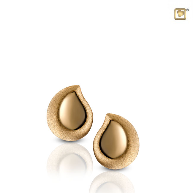 TearDrop Stud Earrings Polished & Brushed Gold Vermeil
