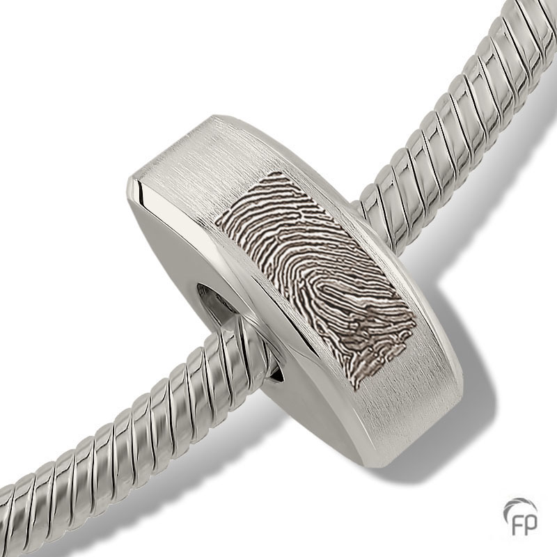 Atlantis ash jewellery Memorial Bead with fingerprint