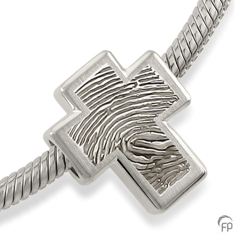 Atlantis ash jewellery Memorial Bead with fingerprint
