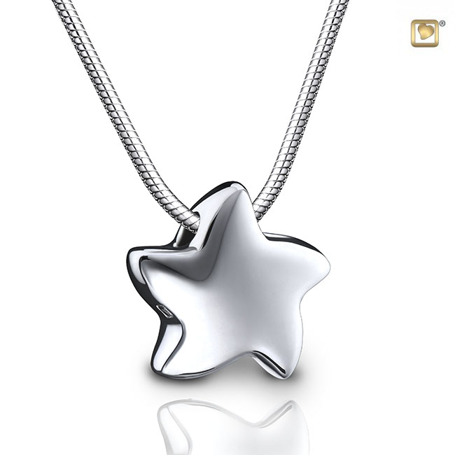 Angelic Star Ash pendant Polished Silver