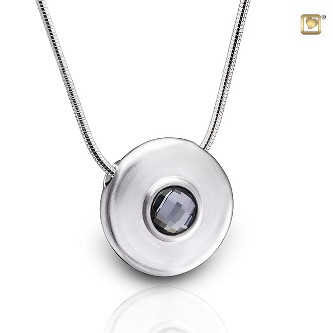 Simplicity Ash Pendant Brushed Silver with Swarovski