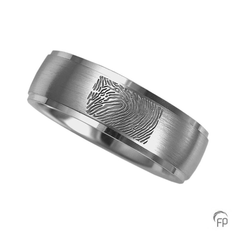 Atlantis ring brushed with fingerprint