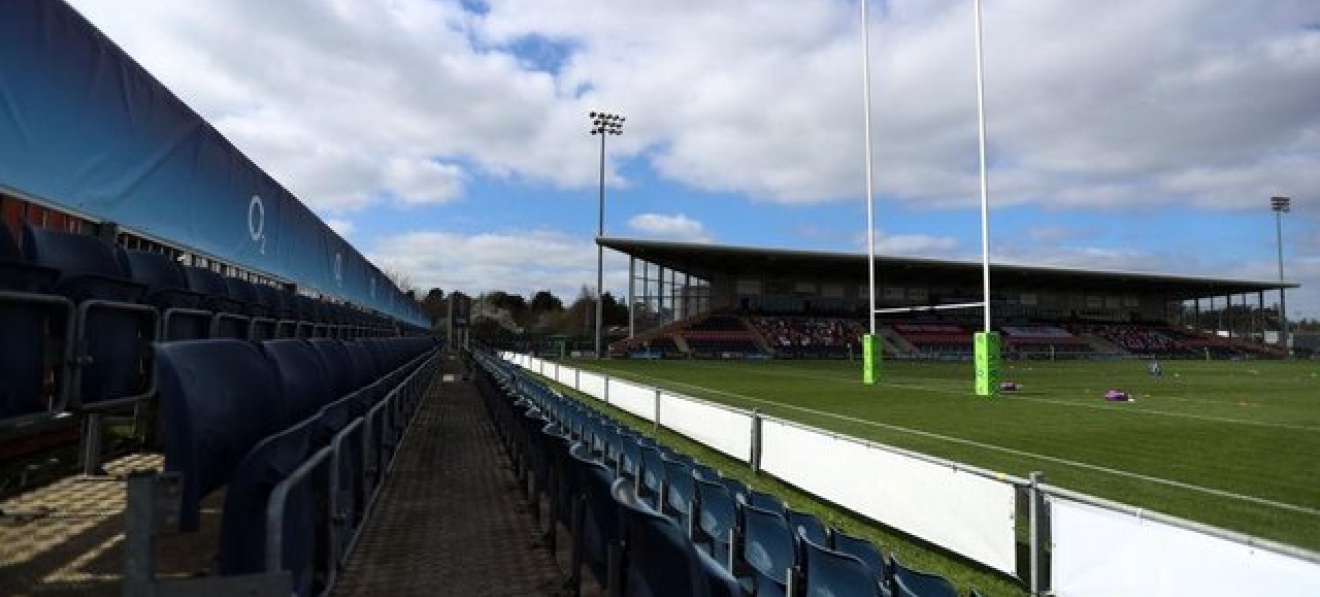 The stands and pitch at Castle Park, home of Doncaster Knights